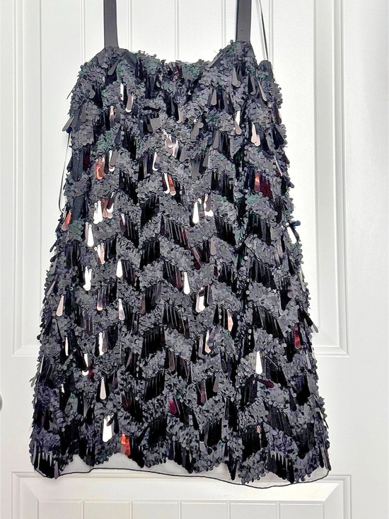 Zara Dresses & Skirts - ZARA Black Sequin Embellished Mesh Mini Party Dress Size M NWT